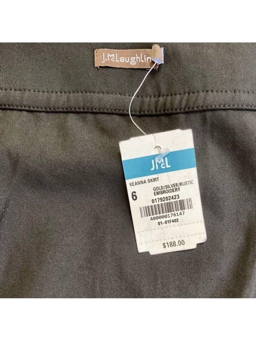J McLaughlin NWT Mini Plaid Metallic Thread Skirt 6 Preppy Old Money Cyberpunk - Picture 9 of 10